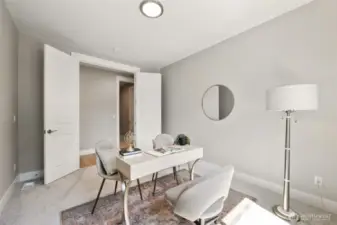 Work or study with ease in the luminous den/office.