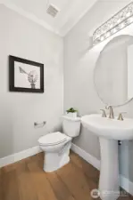 Guest powder room conveniently located near the main living areas.