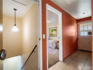 Front entry area and access to the lower level.