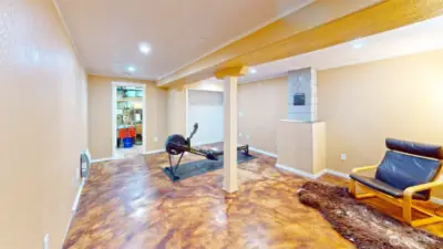 Finished basement space