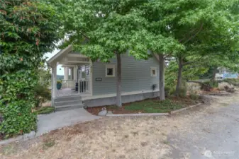 Front entry is fairly private.