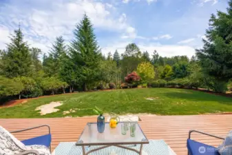 Ideal for entertaining, the oversized deck is wide open to your BIG yard!