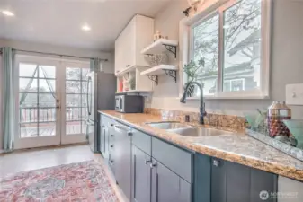 Beautiful granite countertops finish the look of the refreshed kitchen.
