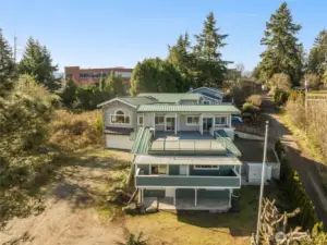 Fabulous Aerial View showing each unit has it's own driveway access (1 is on south side and 1 on the north) but yet are connected.