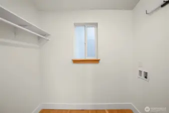 Upper level Closet with hook up for All in One ventless washer/Dryer