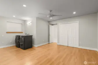 Bedroom on main level with washer/dryer