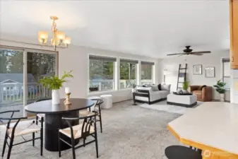 Looking back toward living room from the side entry door.