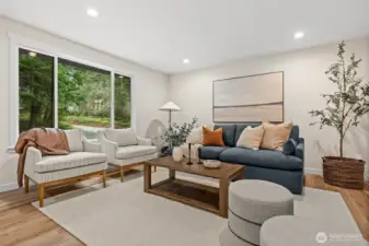 This space makes a perfect sanctuary for quiet evenings and cozy movie nights.