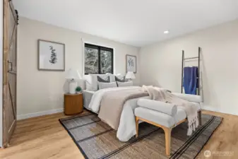 Wake up to a sun-drenched space where modern accents and an abundance of natural light create an uplifting atmosphere. This airy retreat feels like a boutique hotel stay, right in the comfort of your own home.
