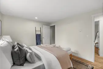 Paired with a walk-in closet, this primary suite has it all!