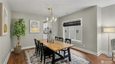 This spacious formal dining room offers the perfect setting for hosting and everyday dining alike.