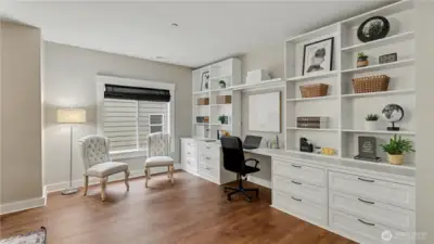 Whether working from home, tackling homework, or crafting, this built-in workspace keeps everything organized.