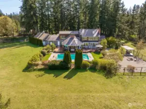 Aerial view of Back, Fire Pit & Covered Terrace