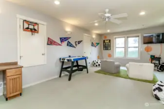 Bonus room with extra storage, wet bar and cabinets