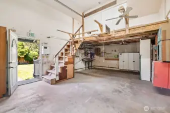 oversized detatched garage and shop!
