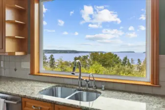 Doing dishes with a view