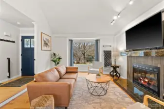 Step down living area.