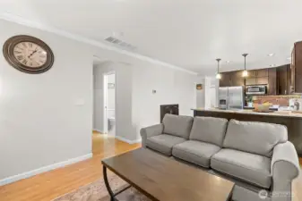 Entry to garage, laundry and 1/2 bath to the left.