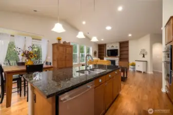 Expansive cook island with tons of storage