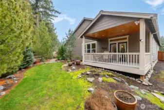 Easy care landscape, backyard area