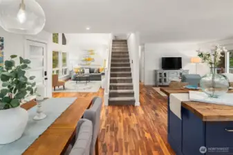 Open Floor Plan with hardwood floors