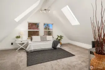 Large loft is ideal for guests, office, hobby space, etc.