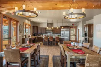 Dining area and kitchen in the clubhouse