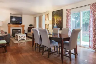 Dining area and family room.  Sliding door leads to the rear patio and yard.