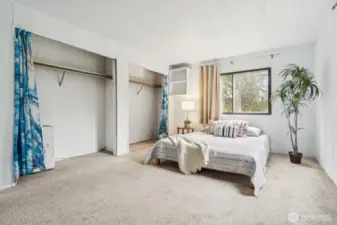 Dual closets and nice natural light