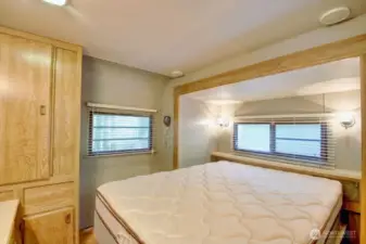 This cabin features a very spacious kitchen.
