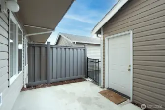 Access door to garage.