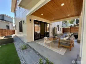 Turf grass, rockscape for easy maintenance
