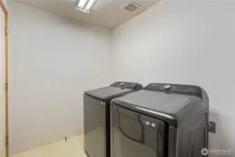 Main Floor Utility Room with Newer Washer + Dryer
