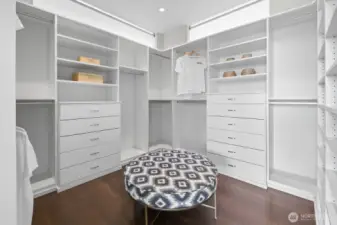 Fully built-out primary closet