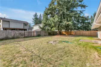 Level backyard for gardening, soccer or BBQing!