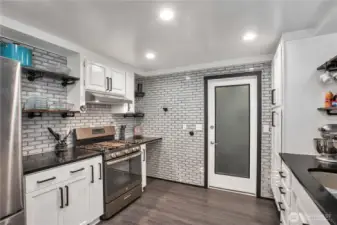 Newer cabinets, on of the pull outs becomes a stool.