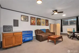 Bonus/game room, currently being used as an office and video game room.