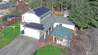 Aerial view facing Northwest.