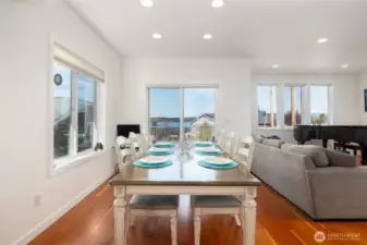 View of dining room from kitchen as you face north.