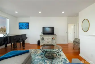 View of living room looking from dining room.