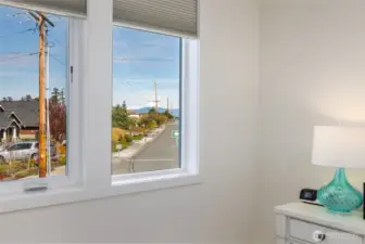 View from primary bedroom looking north you can see Mt Baker.