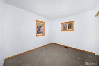 Bedroom #1 with new carpet.