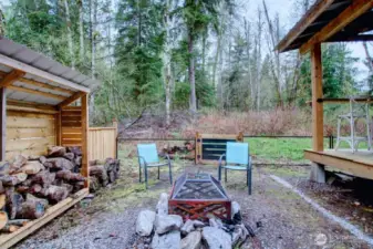 Wood shed fireplace and fresh air!