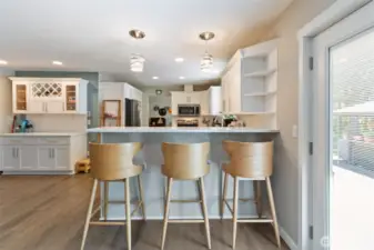 Eat in bartop space. Or the dining room - so many options.