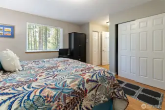 Sliding door for closet.