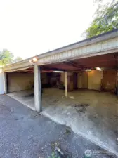 Detached two car garage plus storage room