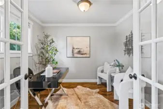 This versatile den/bonus room off of the primary bedroom makes for a convenient home office, nursery, gym, 4th bedroom, or other!