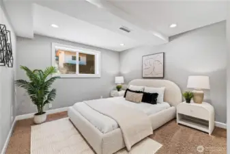 A second bedroom on the lower level perfect as a guest room for weekend visitors