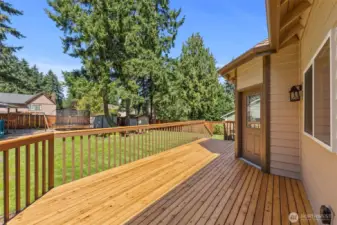 Beautiful new deck off kitchen.