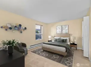 Virtual staging of the large bedroom